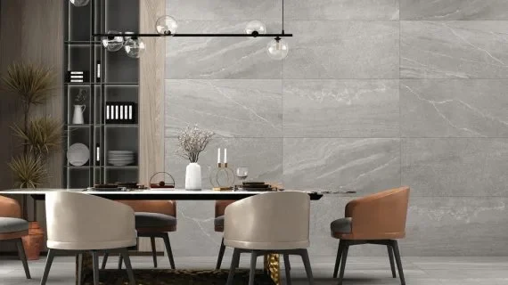 Dining room with dining tables with furnished interiors